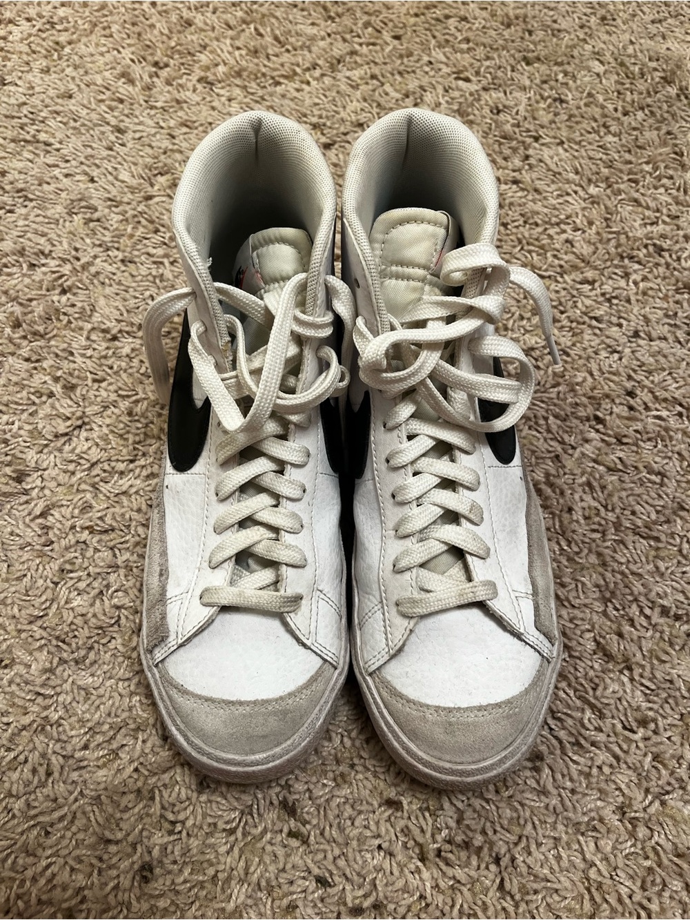 Women's Nike White High-Top Sneakers with Black Accent